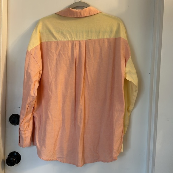By Together button down yellow pink color block small - Picture 5 of 5
